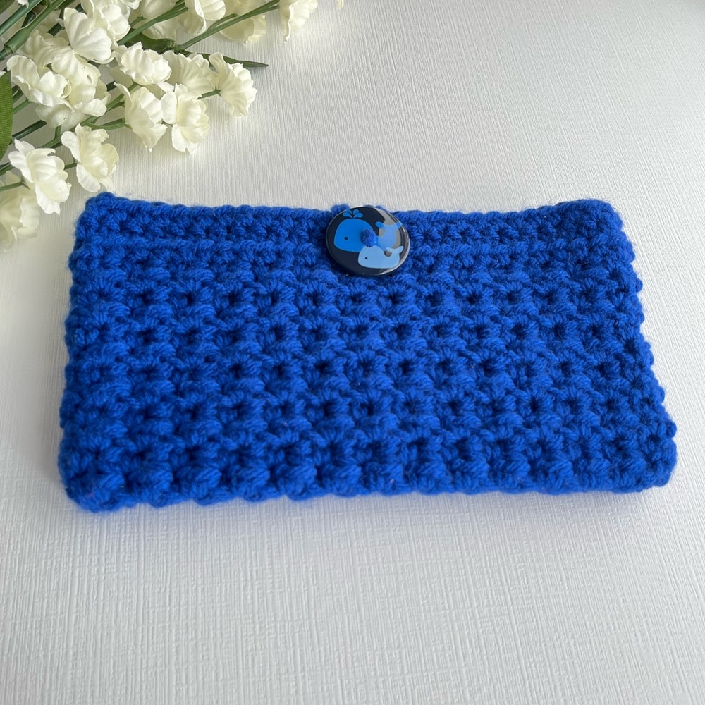 Blue Crocheted Whale Clutch